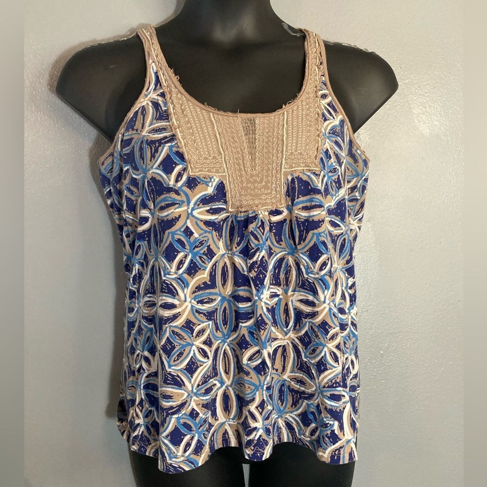 Calvin Klein blue and tan tank top